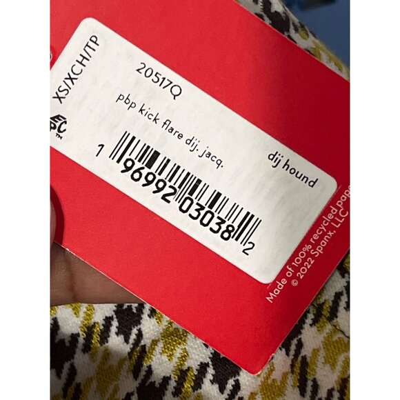 SPANX The Perfect Pant Kick Flare Houndstooth New Yellow/Black size XSmall - Picture 11 of 16